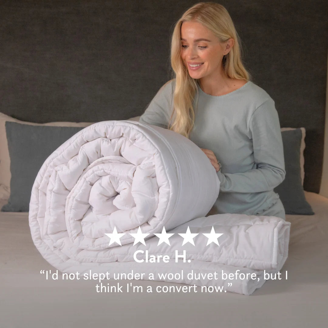 British wool duvet winter weight thickest thick 100% cotton OEK TEX STANDARD 100 filling & cover. Handmade in the UK.