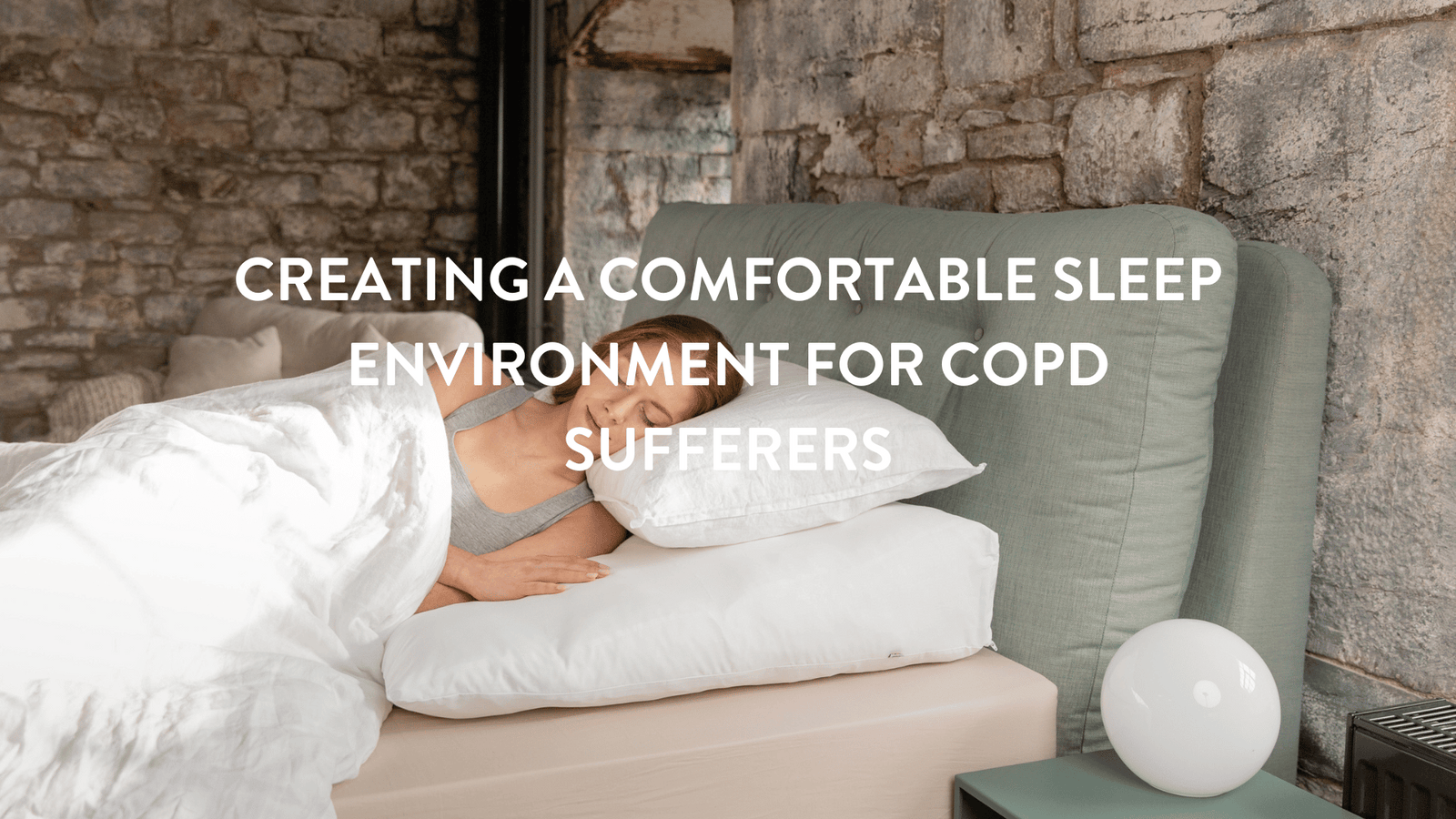 A COPD sufferer sleeping comfortably with supportive pillows