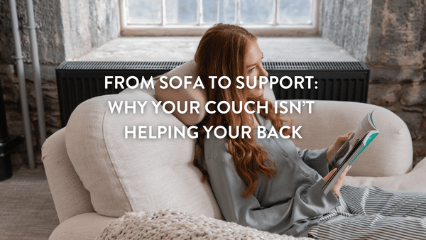 Person sitting on sofa using a Putnams sofa support