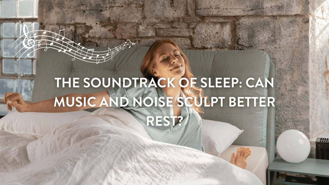 person stretching in bed listening to music 