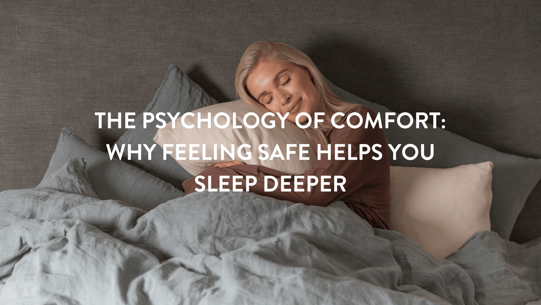 Pesron sitting up in bed hugging a Putanms pillow 