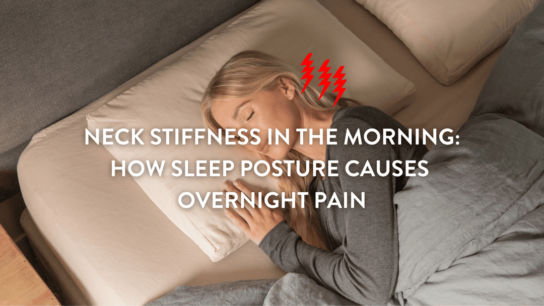 Person sleeping on a Putnams Buckwheat Hulls pillow to combat a stiff neck overnight