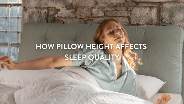 Person stretching in bed wearing teal coloured pyjamas