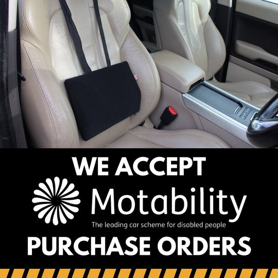 Wir akzeptieren Motability-Bestellungen für Keile, Kissen und Rückenlehnen 