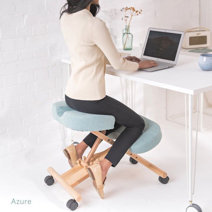 Memory Foam Kneeling Chair - 360 colours linen green mint beech chair dining office work