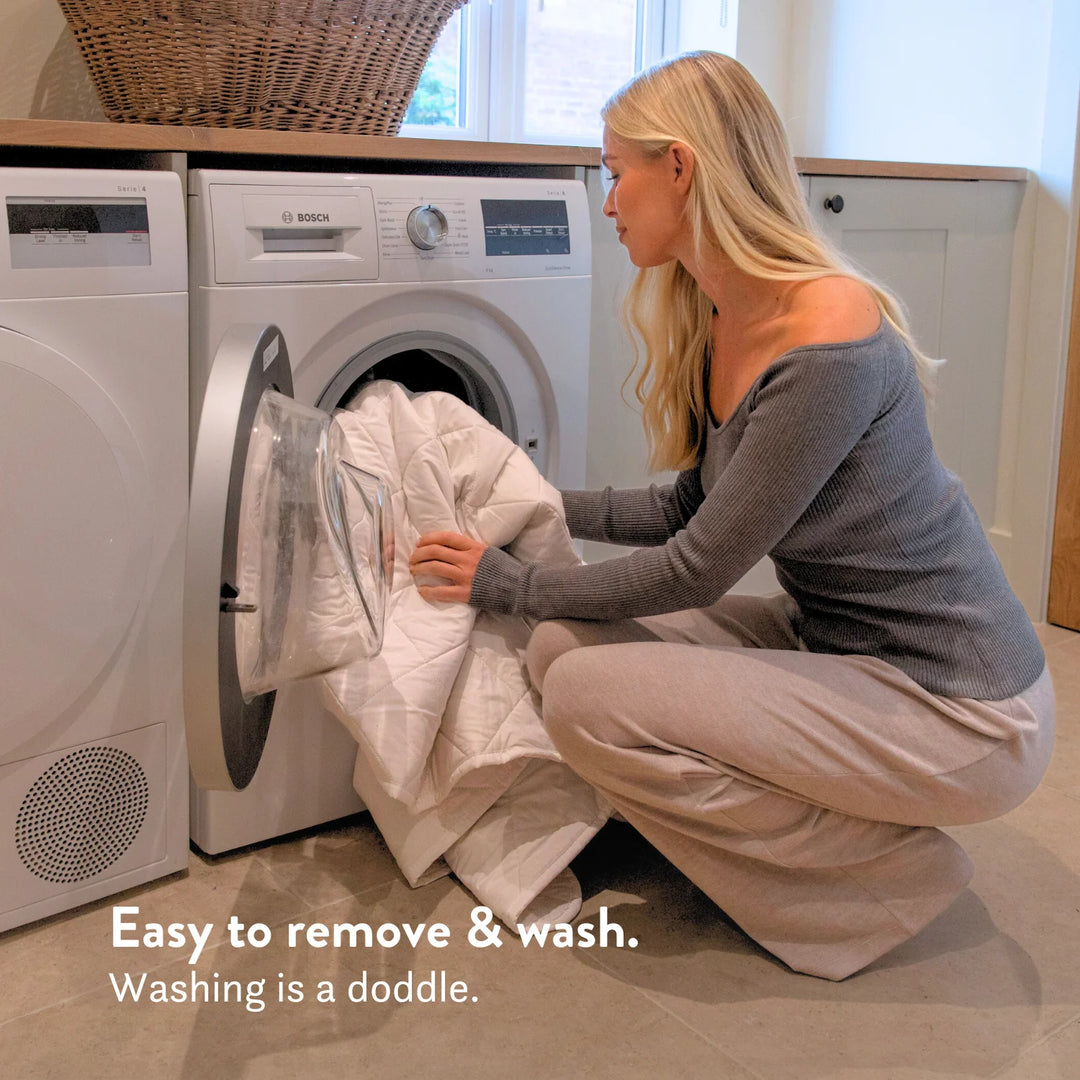 100% Cotton & British Wool Washable Mattress Protector handmade in the UK traceable ethical wool natural materials machine wash