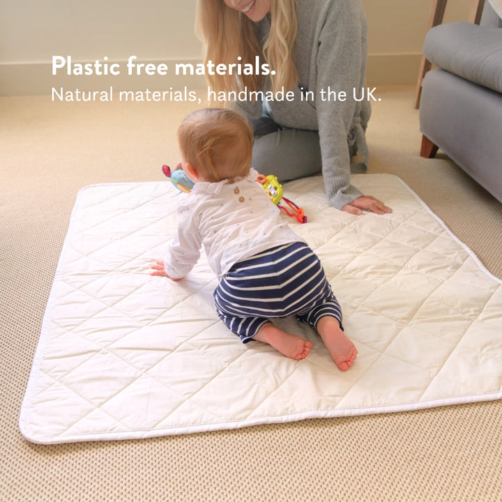 Organic Baby Playmat - 100% Cotton & Washable British Wool Plastic free square