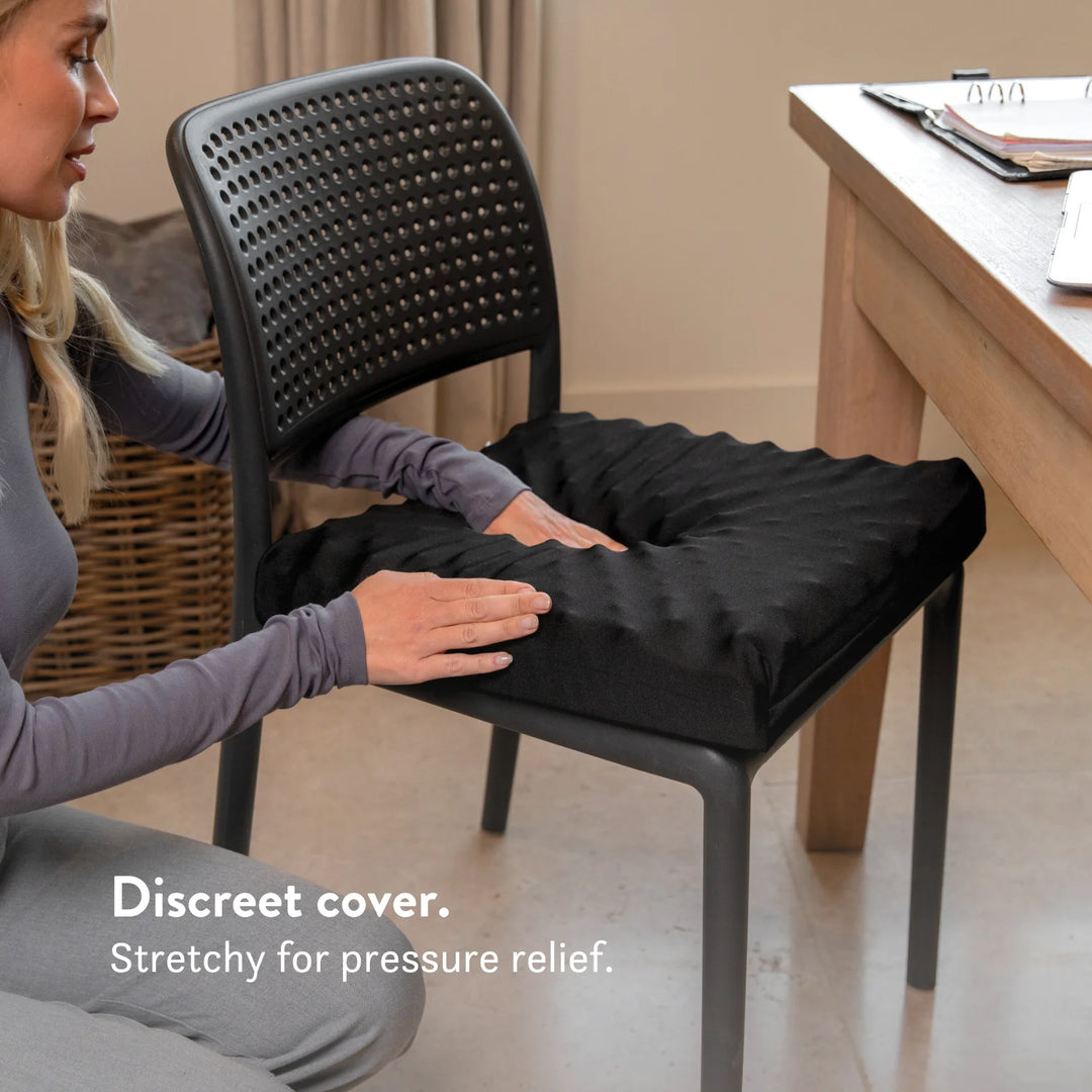 Vulva Pressure Relief Cushion (Vulvodynia) tear drop shaped cut out with discreet stretch cover high density foam 