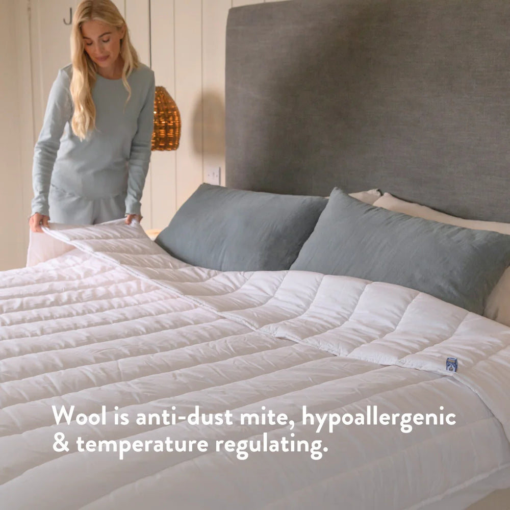 British wool duvet winter weight thickest thick 100% cotton OEK TEX STANDARD 100 filling & cover. Handmade in the UK. 
