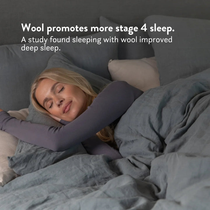 Graphite Latex Pillow & British Wool Duvet Set - Bundle Handmade in the UK, 100% cotton natural bedding bundle