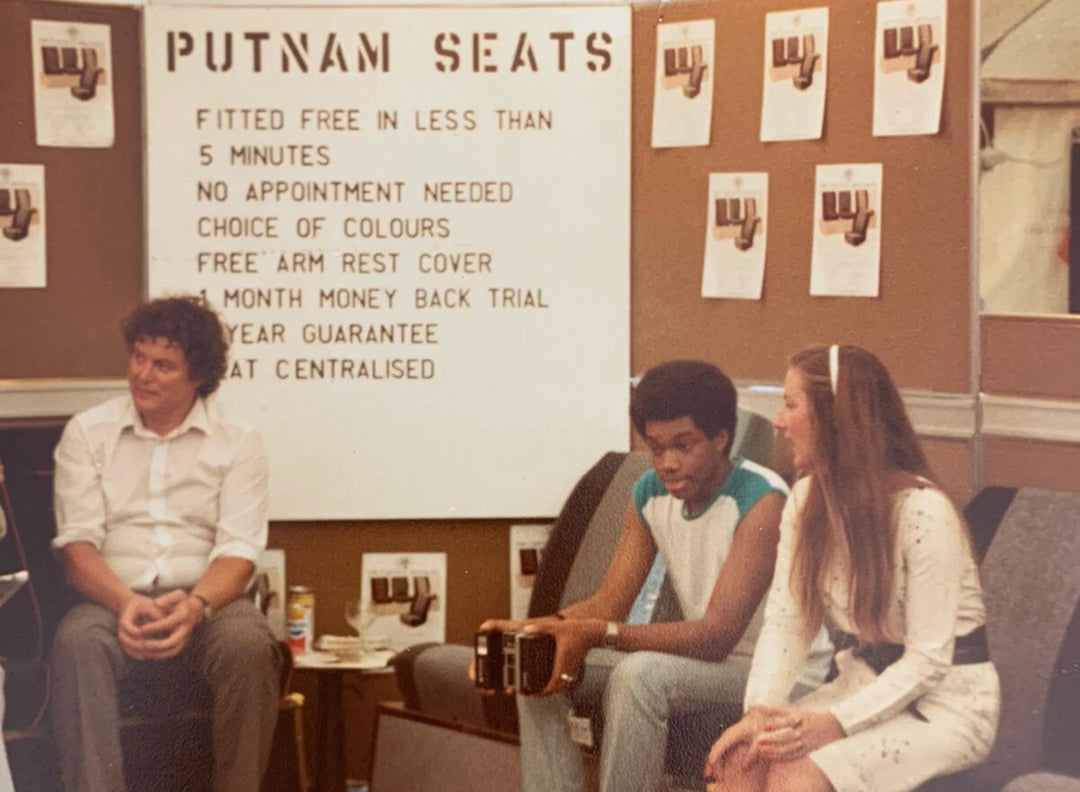 putnams seats taxi Islington, London 70's 80's manufacturing trade stand.