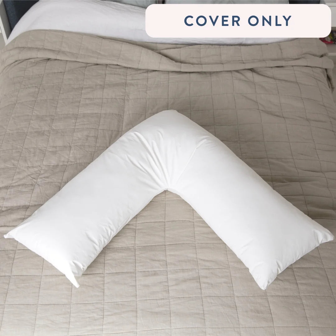 V Pillow Cover waterproof white 100% cotton spare extra cover.