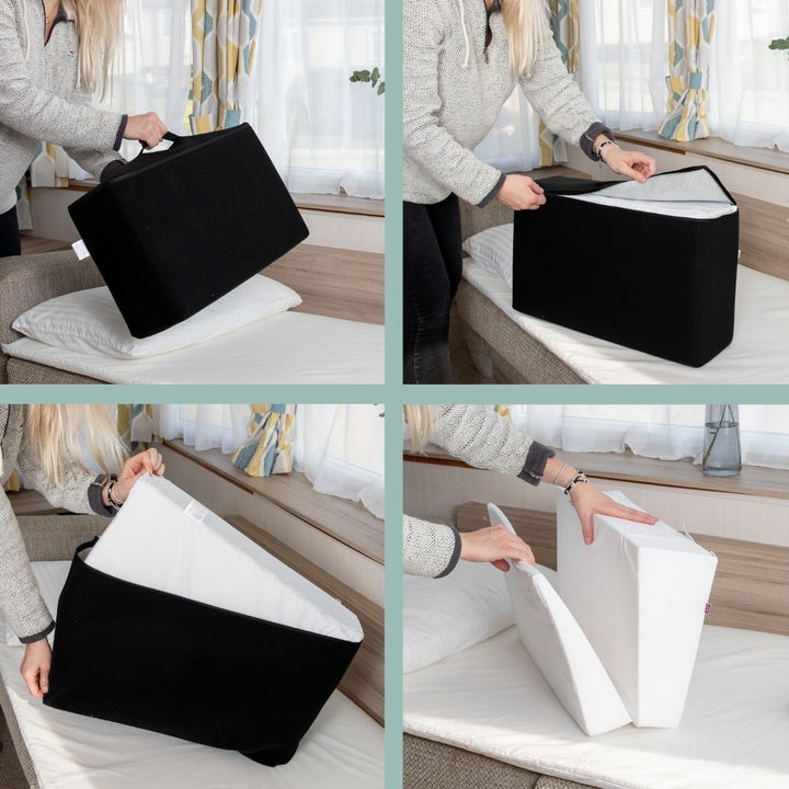 Memory Foam Travel Folding Acid Reflux Bed Wedge - Travel Bag - Putnams inflatable