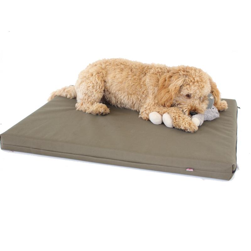 Memory Foam Dog Bed - Olive Green - UK Handmade