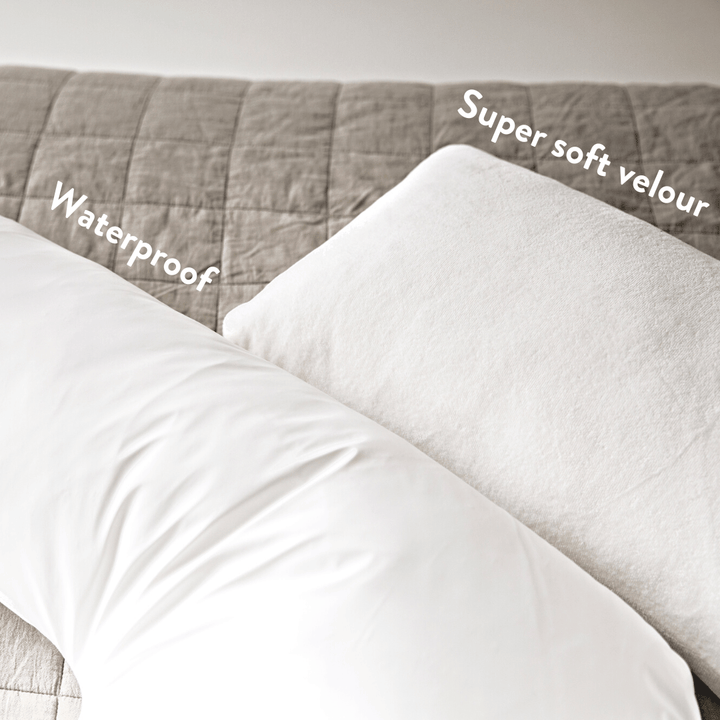 V Pillow Cover - Putnams super soft velour waterproof white 