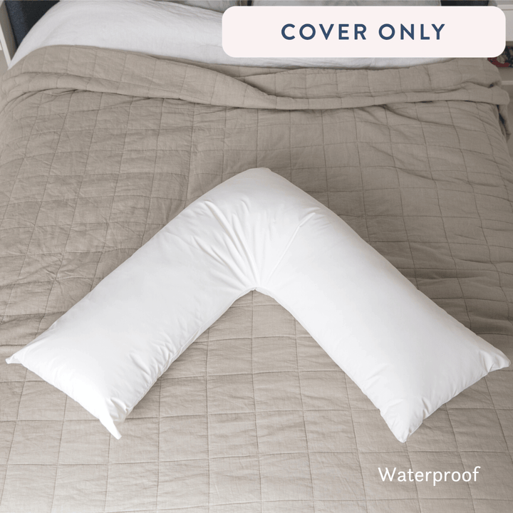 V Pillow Cover - Putnams super soft velour waterproof white 